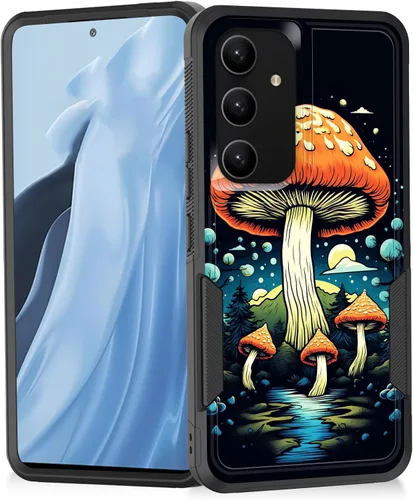 Vista 138 de Funda para Galaxy A14 5G, resistente de doble capa híbrida de policarbonato duro, goma suave, a prueba de golpes, funda protectora resistente