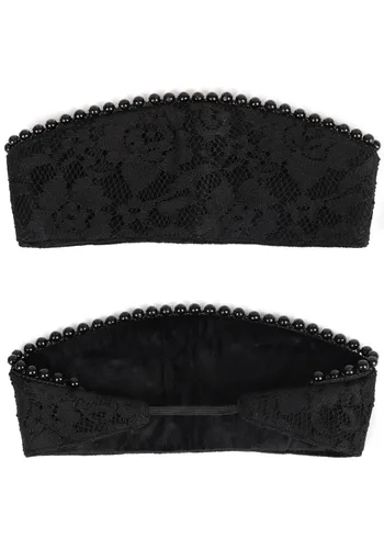 Vista 5 de PROCOS Tudor - Capucha francesa para accesorios de disfraz de Anne Bolena negro (A-Black1)