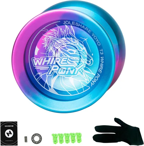 Vista 6 de LIXADA Yoyo Ball Aleación de aluminio con rodamientos sensibles y no respondentes+cuerda Yoyo+guante, juego de bolas de yoyo profesional portátil
