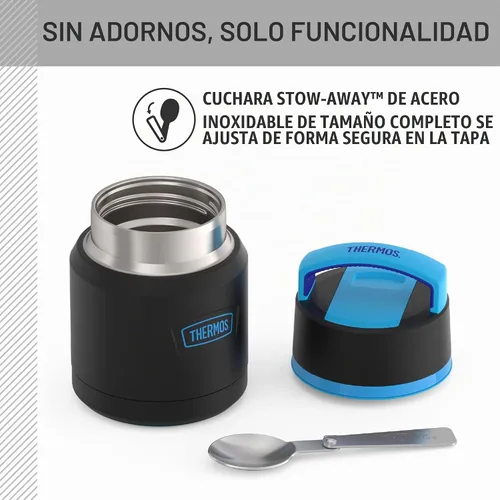 Vista 5 de THERMOS ICON - Tarro de alimentos de acero inoxidable con cuchara, 12 onzas, color negro