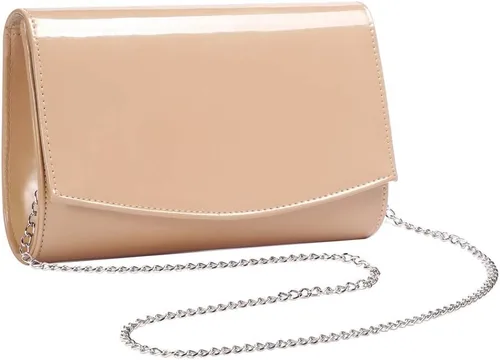 Vista 6 de WALLYN'S Carteras de charol para mujer, bolsos de mano de moda, bolso de noche, color sólido
