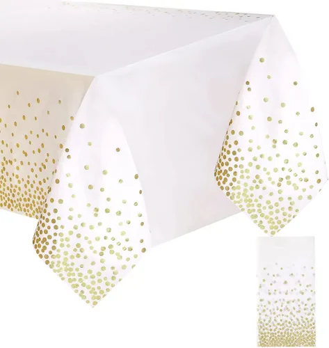 Vista 27 de 2 Empaques Mantel de Plástico Negro, 54 pulgadas x 108 pulgadas Cubierta de Mesa Rectangular Desechable para Fiestas, Adecuado para Cumpleaños