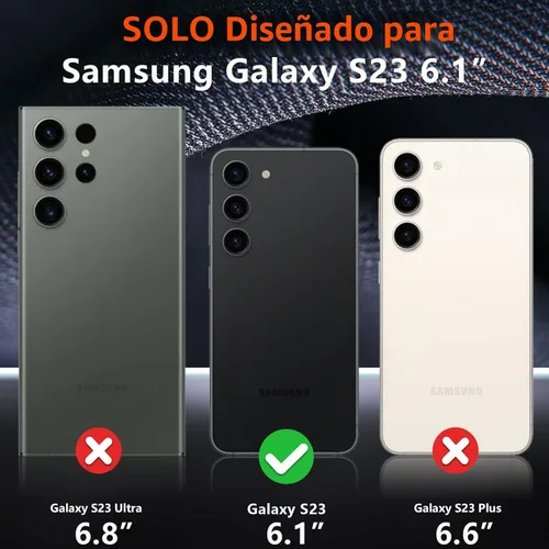 Vista 2 de SPIDERCASE Funda diseñada para Samsung Galaxy S23, [protección contra caídas de grado militar de 10 pies], paquete de 2
