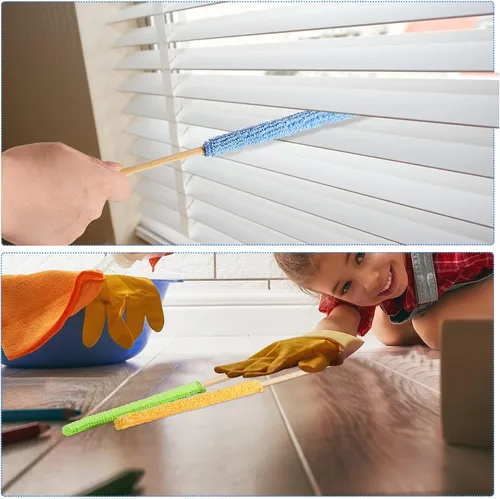 Vista 6 de Honeydak 6 piezas de microfibra con detalles de plumero, mini plumero, herramienta de limpieza de grietas, limpiador de ventilación de aire, cepillo