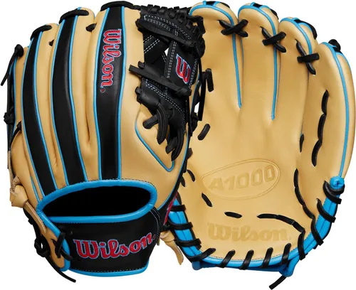 Vista 17 de Wilson A1000 Adult + Youth Baseball Glove + Mitt Sizes 11" - 12.5" Right + Left Hand Throw Multiple Styles Negro/Azul frío/Rosa flamenco