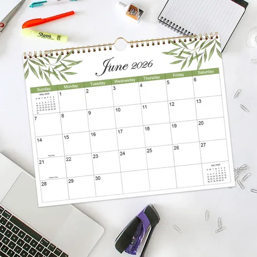 Vista 4 de Calendario 2026 - Calendario de pared de 12 meses 2026 de enero de 2026 a diciembre de 2026, 8.5'' x 11'' Calendario de Pared 2026 con días festivos