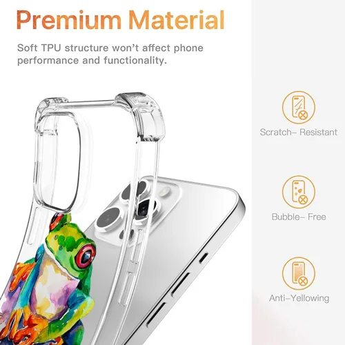 Vista 6 de Cottagecore - Funda de rana para iPhone 7/8/SE 2020, pintura de acuarela, TPU suave, flexible, cuerpo completo, bolsa de aire, a prueba de golpes