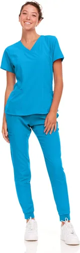 Vista 19 de Natural Uniforms Conjunto de ropa quirúrgica elástica para mujer con tallas regulares y pequeñas