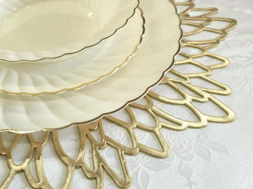 Vista 5 de Occasions - Manteles individuales dorados metálicos, A1. Hoja de oro