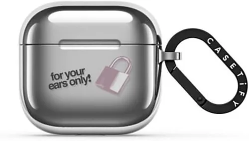 Vista 13 de CASETiFY Funda Mirror Airpods Pro (2.ª generación) con anillo, color negro Kingsnake