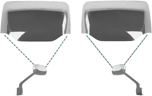 Vista 2 de Cubiertas de espejo de capó cromado High Soar para Kenworth T680 / Peterbilt 579 587, lado del conductor y del pasajero (un par)
