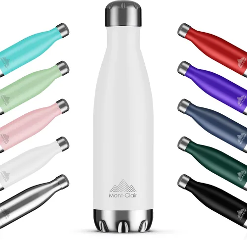 Vista 20 de Mont-Clair H2O - Botella de agua de acero inoxidable aislada al vacío, sin BPA, botella de bebidas frías 12 horas y calientes las 24 horas, metal