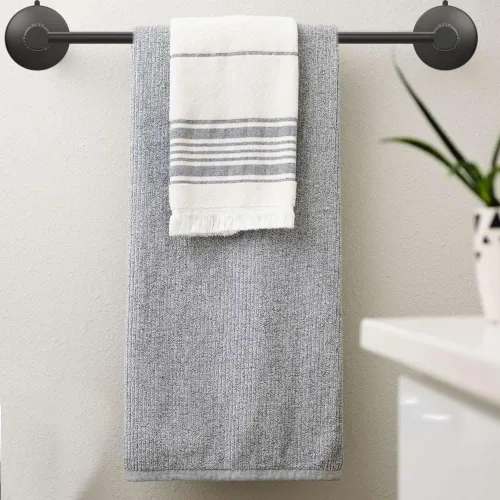 Vista 3 de DGYB Barra de Toalla con Ventosa para Baño 17 Pulgadas Soporte de Toalla Negro Mate Toallero de Acero Inoxidable Premium para Cocina Montado
