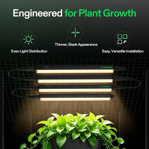 Vista 2 de VIVOSUN Luces de cultivo T5 para plantas de interior, espectro completo de Amarillo
