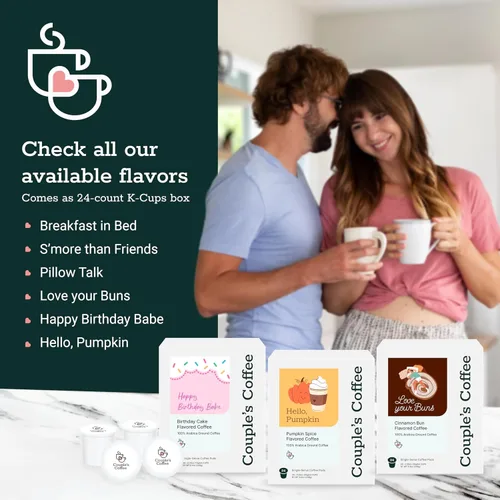 Vista 6 de Couple's Coffee K-Cups Café con sabor S'more Regresa a las familias militares S'more Than Friends Café gourmet con sabores de chocolate