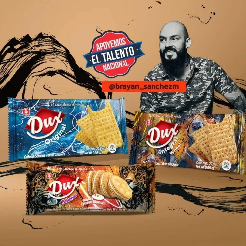 Vista 7 de Dux Sandwich Crackers (paquete de 18) con sabor a crema de queso blanco, Snack Crackers Galletas Dux con sabor a Queso blanco Colombian crakers.