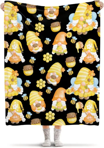 Vista 19 de Manta de franela ligera de abeja, regalos para niñas y mujeres en todas las estaciones, manta para cama, sofá, 30 x 40 pulgadas, para bebé/mascotas