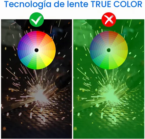 Vista 4 de Casco de Soldadura con Oscurecimiento Automático de Color Verdadero con Rango de Sombra Ajustable 4/9-13 para Máscara de Soldador TIG MIG ARC Azul