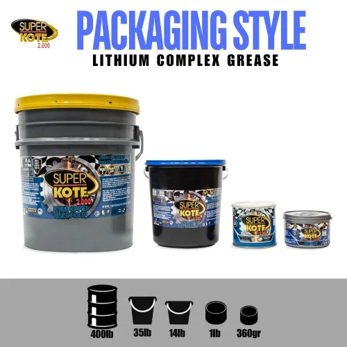 Vista 8 de Grasa compleja de litio Lubricante Superkote 2000 Multipurpose NLGI 2 EP Alta temperatura Automotriz Construcción Industria