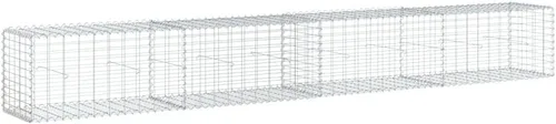 Vista 104 de vidaXL Cesta de gavión con tapa, 39.4 x 19.7 x 39.4 pulgadas, hierro galvanizado rectangular, resistente a la intemperie, montaje sin herramientas
