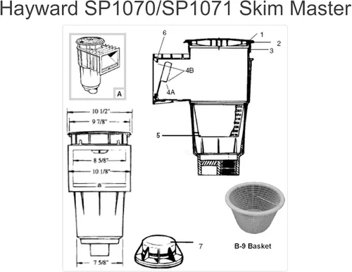 Vista 6 de ATIE Cesta de desnatador de piscina SPX1070E y B-9 B9 y R211100 Vac-Mate de repuesto para la mayoría de los desnatadores de piscina Hayward Pentair