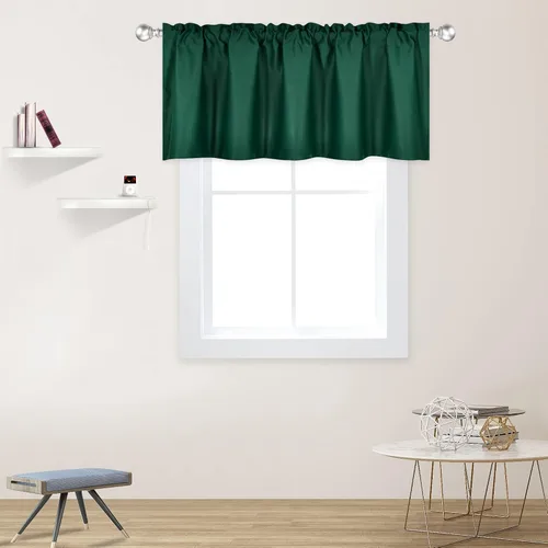 Vista 12 de DECOVSUN Cenefa morada para ventanas de 60 x 18 pulgadas, aislamiento térmico sólido, bolsillo para cortinero, cenefa corta para cocina, cenefa