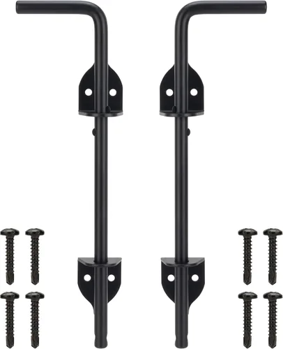 Vista 14 de Perno de Caña de 12 Pulgadas para Puerta, Varilla de Caída, Herraje Resistente para Puerta, Pestillo de Suelo para Cercas de Madera, Tope