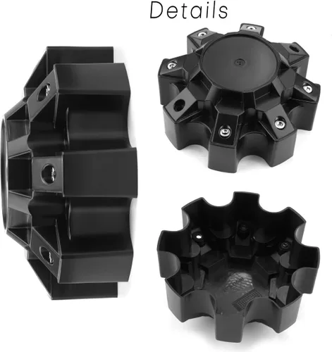 Vista 6 de Tapones centrales de rueda de 6.811 in 6.81 pulgadas para HPD/HD Off-Road Off-Road Negro satinado V2 Hybrid Off-Road Truck Wheel 8 Lug