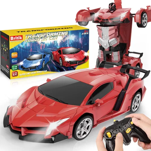 Vista 12 de Transform - Coche de juguete a control remoto para niños de 4 a 8 años, auto a control remoto para niños de 4 a 7 años, autos transformables