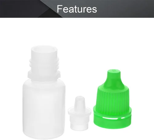 Vista 3 de Othmro Botellas cuentagotas de plástico de ojo de laboratorio de polietileno de 0.2 onzas, 50 piezas, gotero líquido exprimible de 0.2 fl oz boca