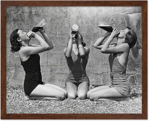 Vista 14 de Poster Master Póster Vintage Fotografiado - Impresión Deportiva Retro - Regalo para Artista, Amigo - Niñas Fumando, Cancha de Tenis, Pausa