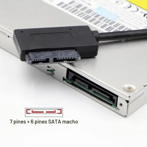 Vista 6 de cablecc USB 3.0 a 7+6 13pin Slimline Sata adaptador cable para portátil Cd DVD ROM unidad óptica