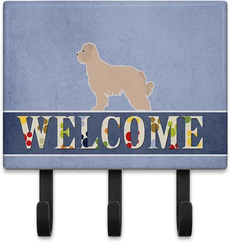 Vista 37 de Caroline's Treasures Afghan Hound - Gancho de pared de bienvenida, triple, multicolor Afghan Hound Welcome artwork on ceramic tile with three
