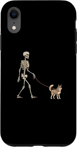 Vista 9 de Carcasa divertida para iPhone 12 mini de Alaska, Klee Kai, esqueleto para pasear al perro