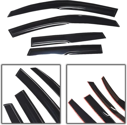 Vista 6 de munirater Reemplazo del deflector de protección contra la lluvia de la visera lateral para Mazda 3 Hatchback 2004-2009