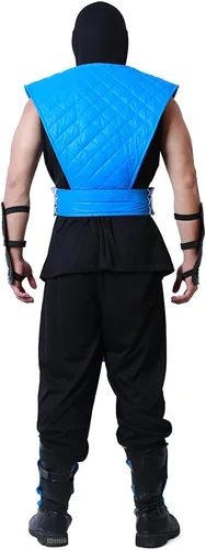 Vista 2 de miccostumes Disfraz de Ninja Blue Fighter Halloween Cosplay para hombre