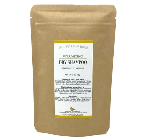 Vista 9 de Yellow Bird - Champú en polvo seco Natural y orgánico Sin aerosol Para cabello rubio, moreno y oscuro Sin benceno, vegano