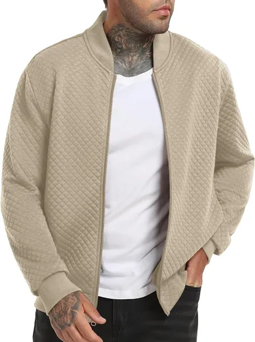 Vista 4 de Sudadera acolchada para hombre 2025, casual, elegante, chaqueta bomber versátil S-2XL