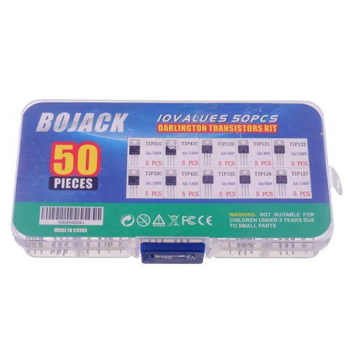 Vista 5 de BOJACK 10 valores 50 piezas de transistor de potencia epitaxial de silicio TIP31C TIP32C TIP41C TIP42C TIP120 TIP121 TIP122 TIP125 TIP126 TIP127