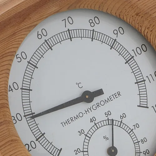 Vista 9 de Reloj de sauna de madera 2 en 1 Termómetro de cedro interior higrómetro Accesorios de sala de vapor Hecho a mano Buena herramienta para comprobar