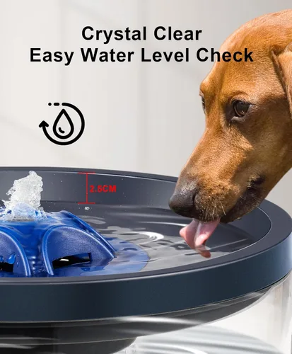 Vista 4 de Fuente de agua para perros de 4 litros/135 onzas para perros grandes y múltiples mascotas - Bomba ultrasilenciosa, 3 filtros, dispensador automático