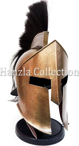 Vista 7 de Armour Medieval Rey Leónidas Griego Espartano de 300casco romano sobre soporte de madera