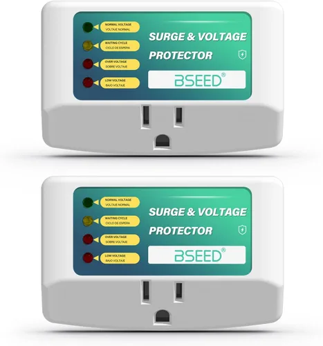 Vista 8 de BSEED Protector de sobretensiones de salida única para refrigerador, protector de voltaje con indicadores de luz para TV, PC, lavadora y otros