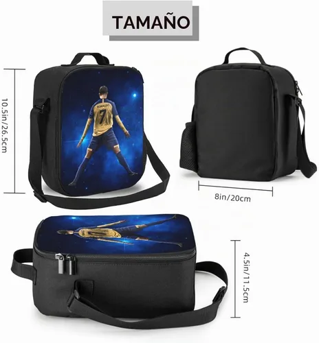 Vista 2 de Bolsa de almuerzo aislada #7 Bolsa de almuerzo impermeable reutilizable bolsas de hielo para bolsas de almuerzo negro 4