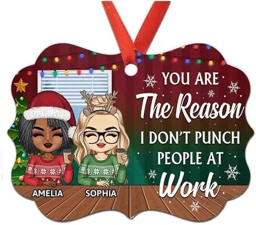 Vista 11 de Adorno personalizado con texto en inglés «Best Friend are Hard to Find Because The Very Best is Already Mine», adorno de Navidad personalizado 2023