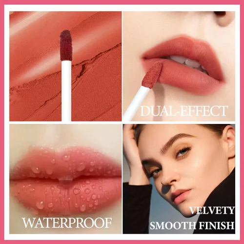 Vista 5 de Regalo de Navidad para mujer, juego de 7 cajas de regalo que incluye lápiz labial mate de terciopelo rojo y collar, fácil de combinar con diferentes
