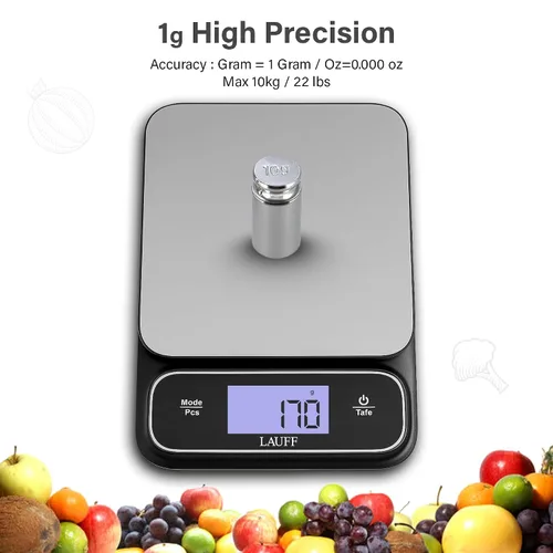 Vista 3 de Lauff Báscula digital de alimentos, báscula de pesa, báscula de cocina, básculas de alimentos en gramos y onzas con escala de cocina precisa de 0.01