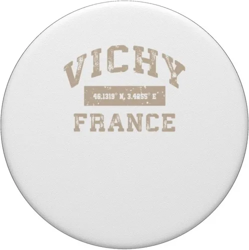 Vista 3 de Vichy France Athletic Beige envejecido Coordenadas PopSockets intercambiables PopGrip