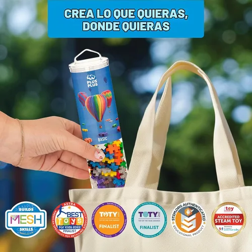 Vista 5 de PLUS PLUS, Tubo de juguete básico 240 piezas STEM Toys, Sensory Bin Fillers, Occupational Therapy Tools, Gifts for Boys & Girls, Christmas