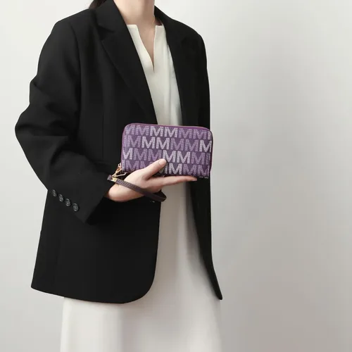 Vista 38 de MKF Collection Mia K - Cartera de pulsera para mujer, pequeña cartera de cuero vegano para tarjetas de crédito con cremallera y bolsillo